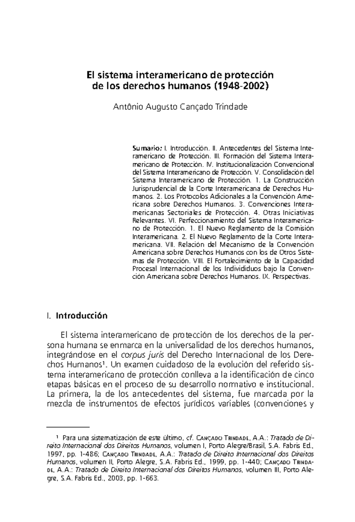 El Sistema Interamericano de Protección de los Derechos Humanos ...