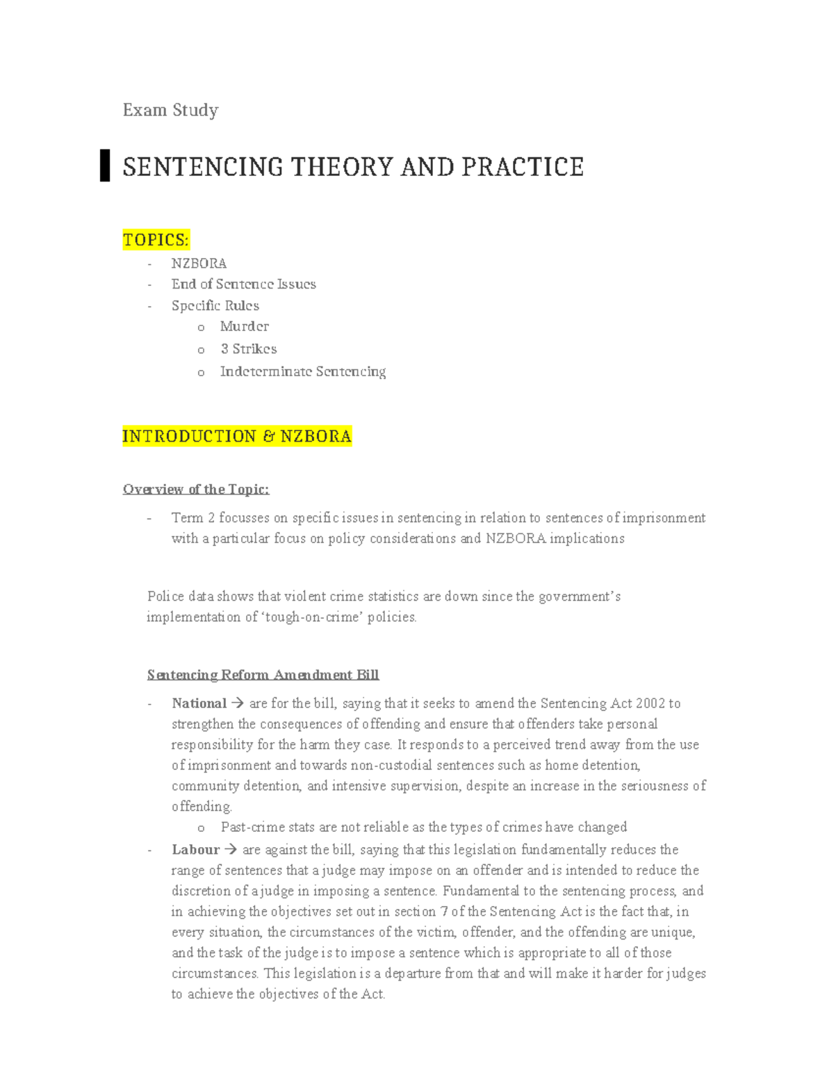 Sentencing Theory and Practice Exam Notes: Key Topics and Issues ...