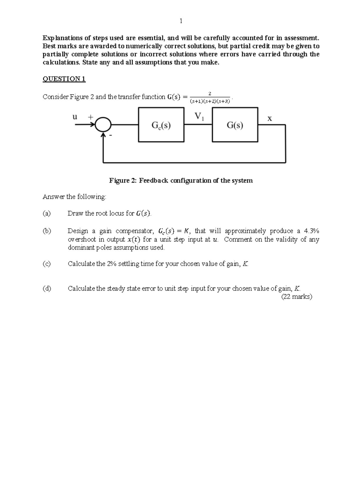 EGB345 Practice Exam Questions 2: Control Systems Analysis - Studocu
