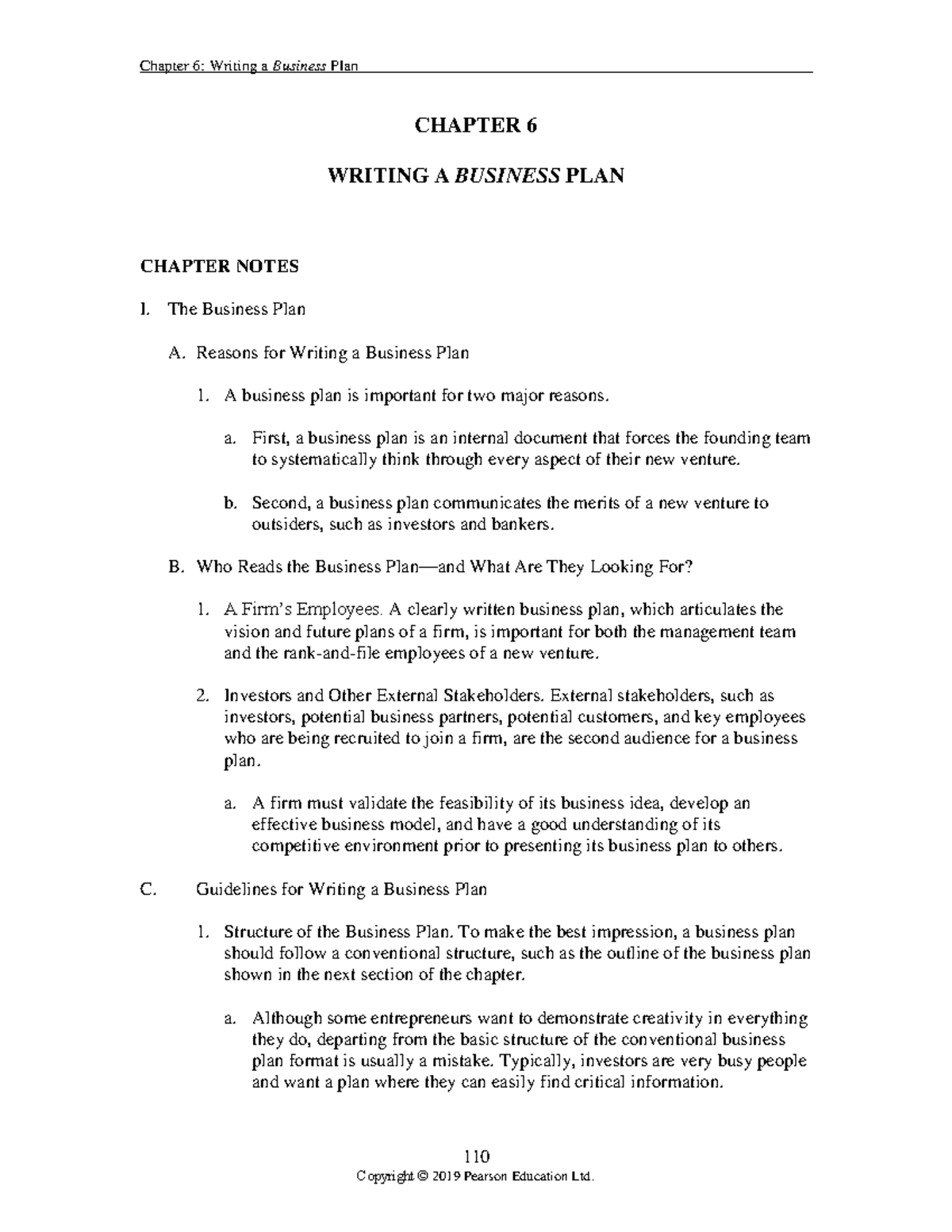 Sodclvkfokfcidkvfvkfv - 110 CHAPTER 6 WRITING A BUSINESS PLAN CHAPTER ...