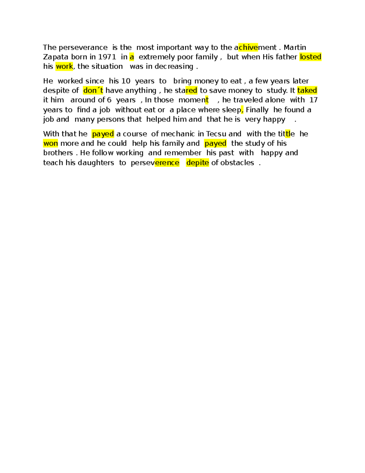 Ximena ARW 1 Writing 2 - Essay on Perseverance and Achievement - Studocu