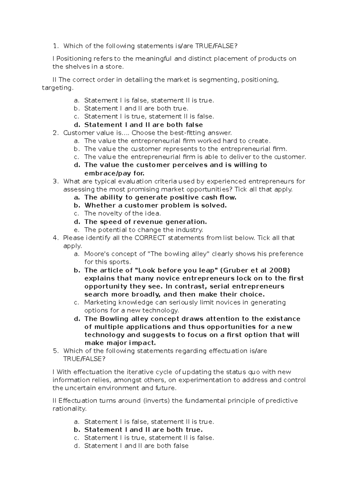 Quiz 1 Questions - Notes and Answers for BUS 101 - Studeersnel