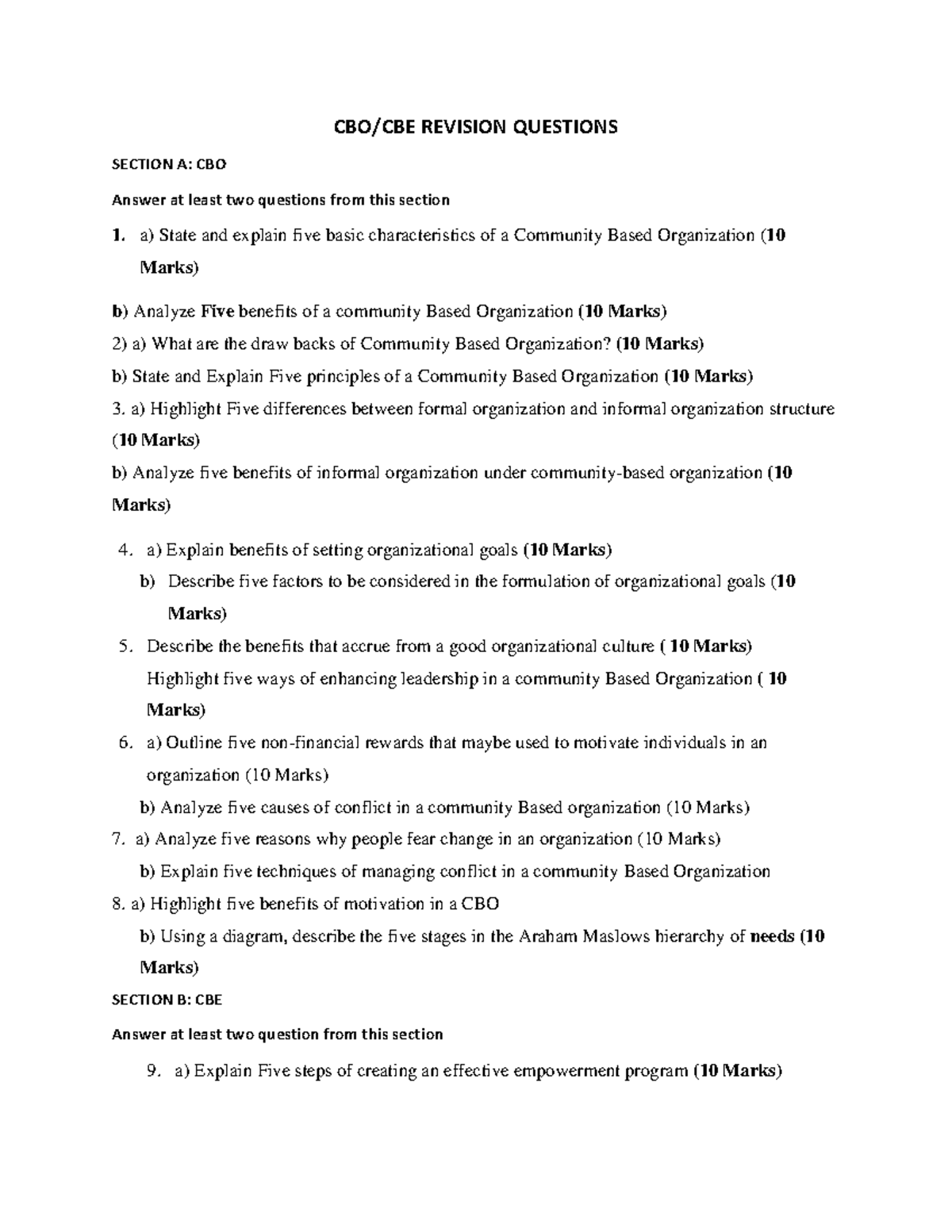CBO/CBE Revision Questions: Key Characteristics & Benefits Explained ...