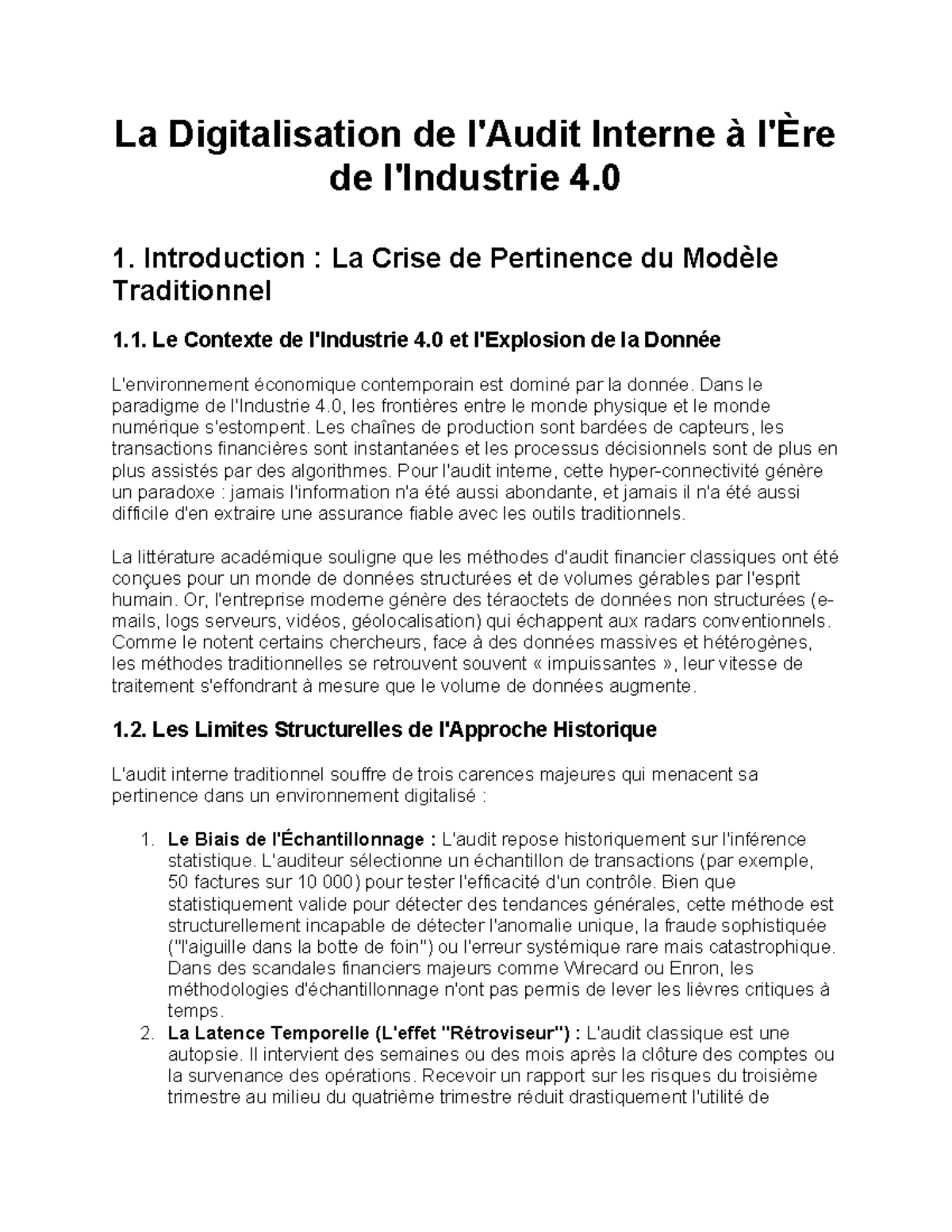 Audit et Digitalisation 4.0 : Défis et Perspectives de Transformation ...