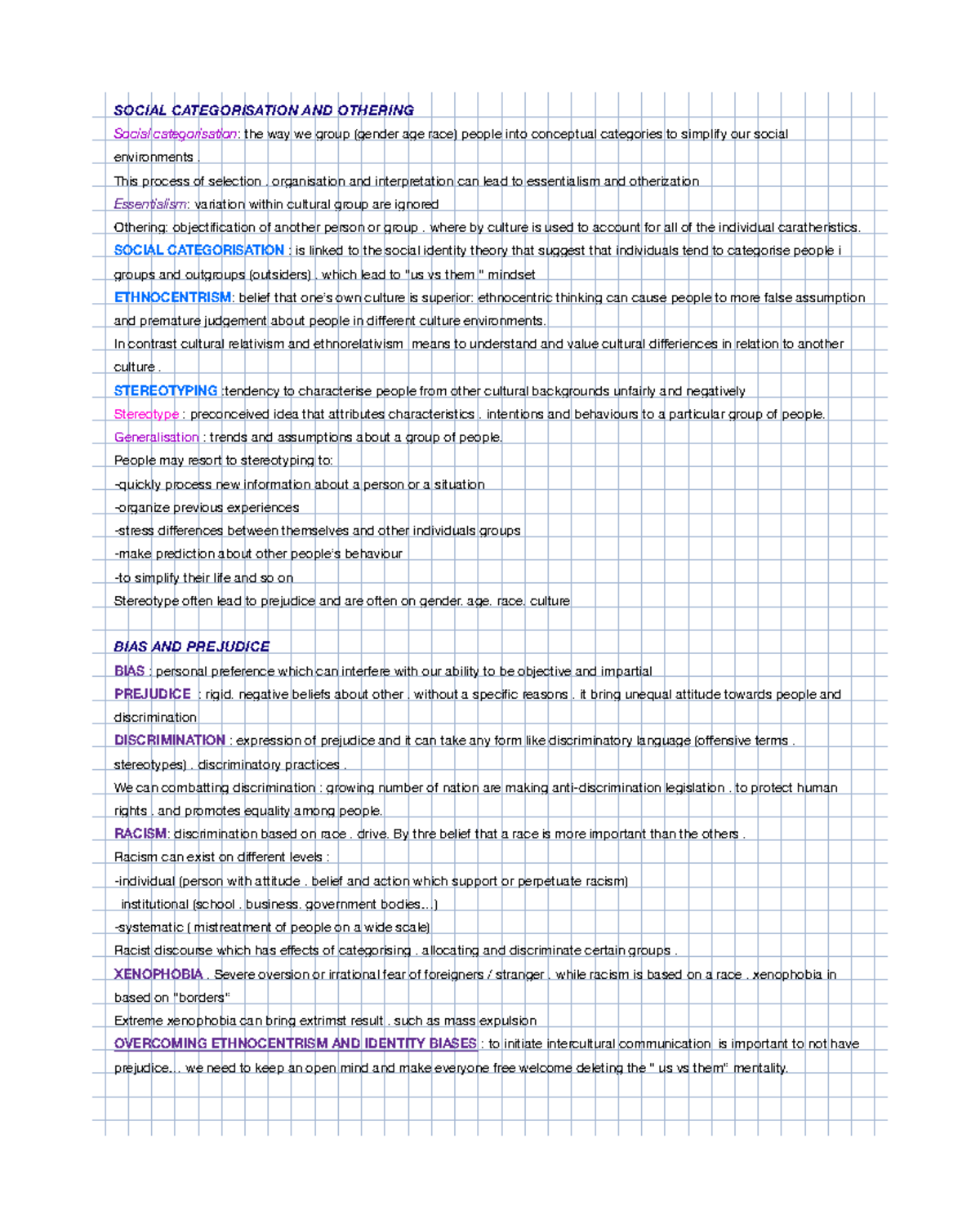 CAP 6 - Exam on Social Categorisation and Othering Concepts - Studocu