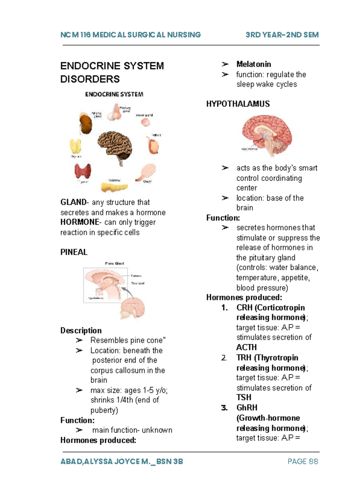 Endocrine Disorders Study Guide: Finals MS 2 Comprehensive Notes - Studocu