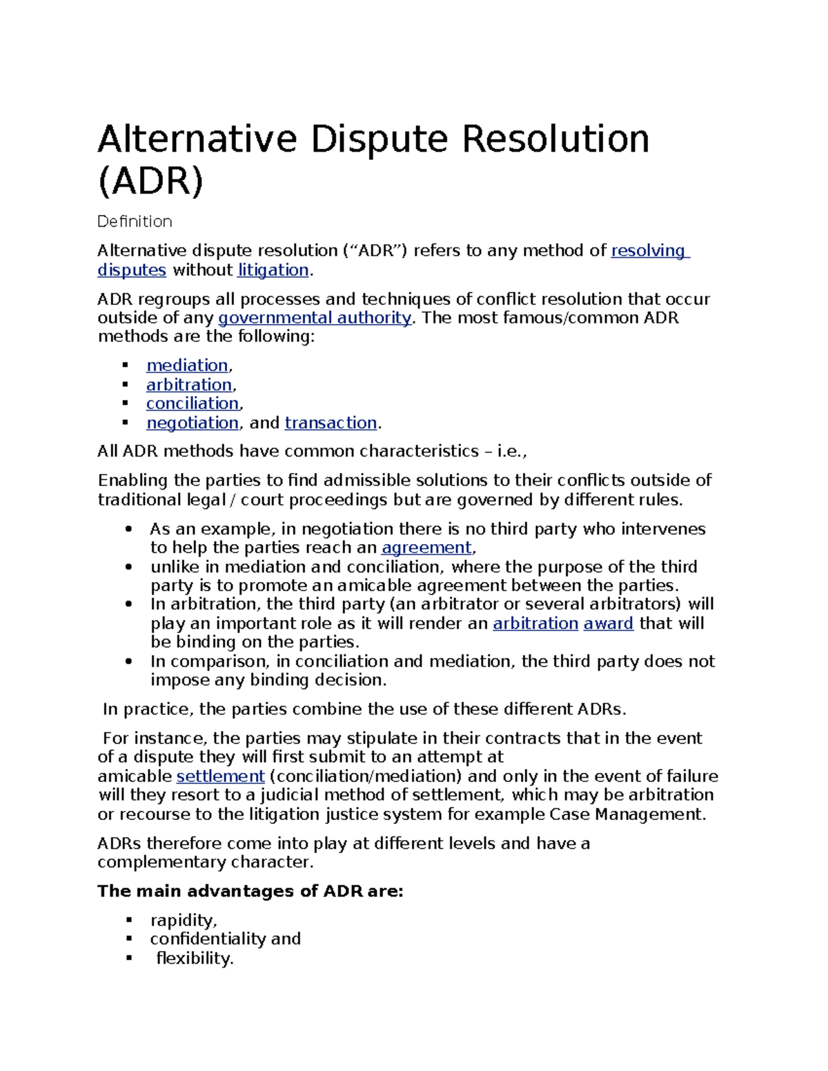 Alternative Dispute Resolution (ADR) Overview - Methods & Benefits ...