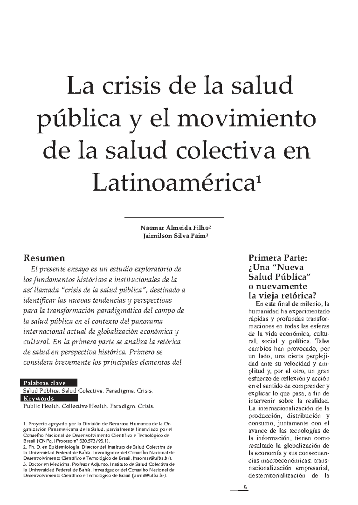 Crisis de la Salud Pública y Salud Colectiva en Latinoamérica: Análisis ...