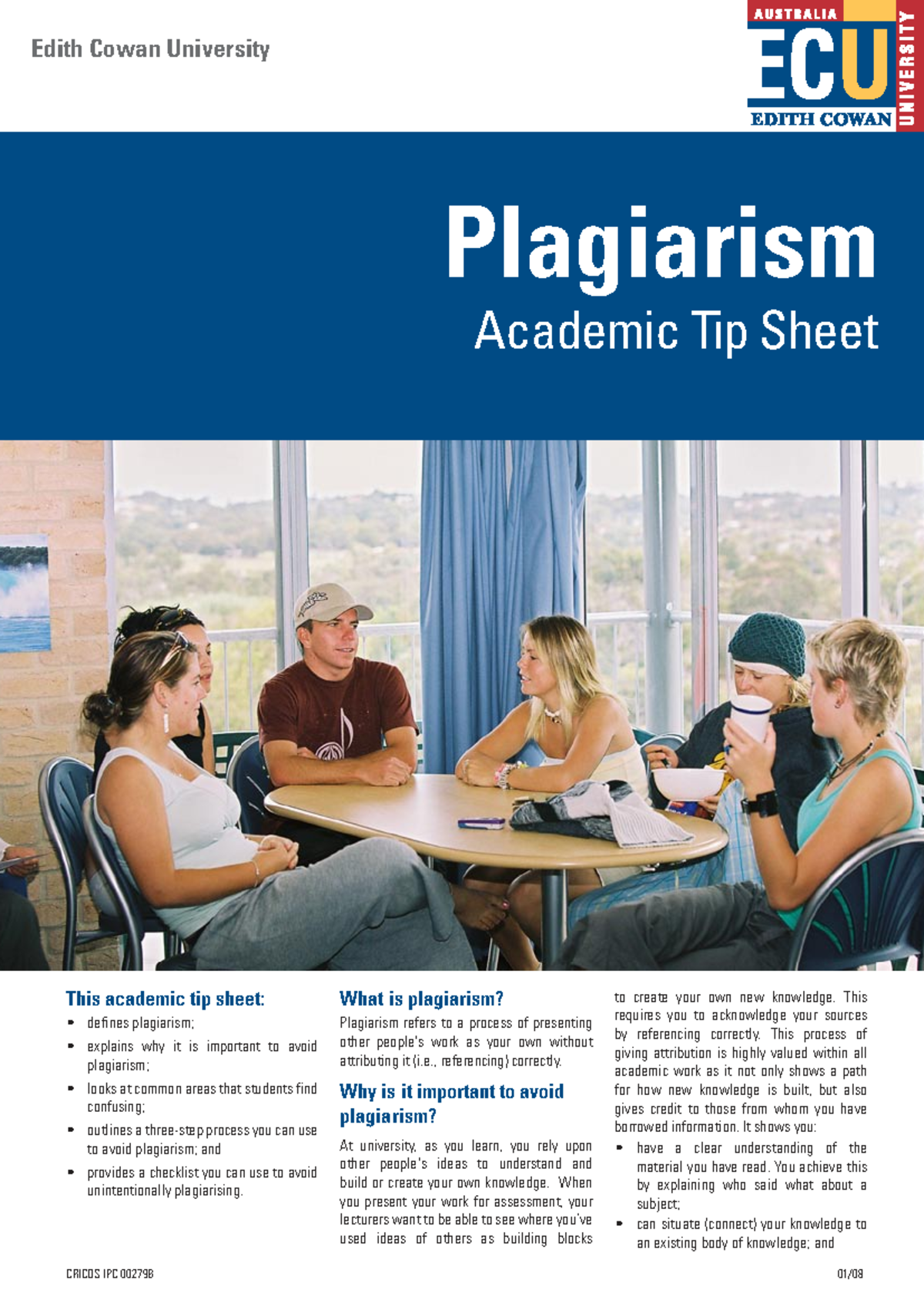 ECU Plagiarism Tipsheet: Understanding and Avoiding Plagiarism - Studocu
