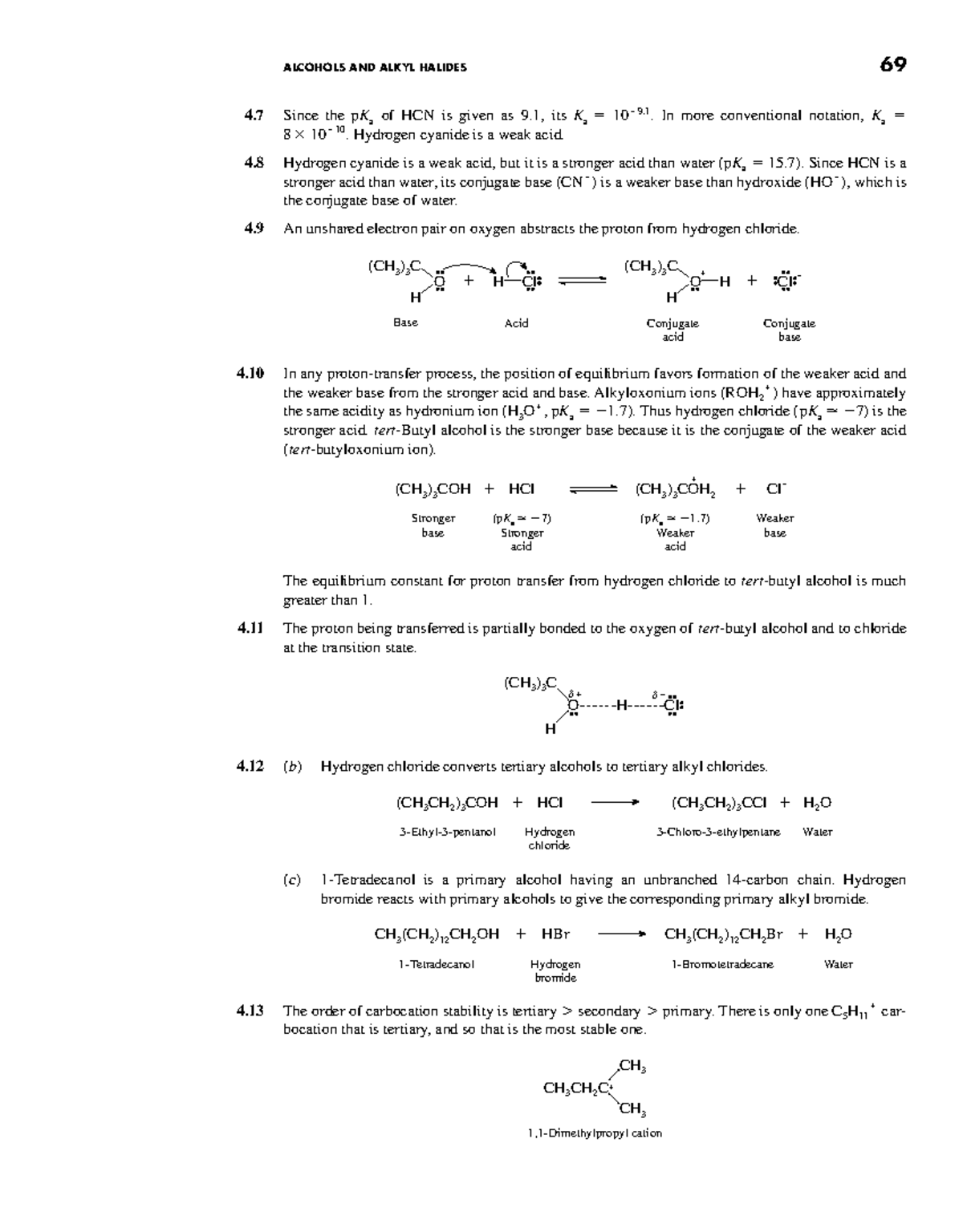 Organic Chemistry 4th Ed: Acidity of Alcohols & Alkyl Halides - Studocu