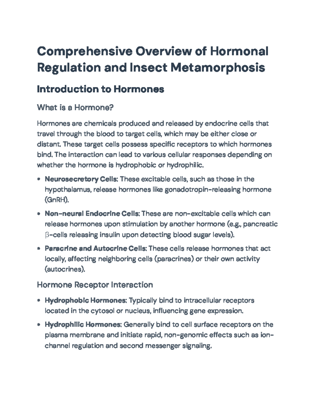Hormonal Regulation and Insect Metamorphosis: An Overview of Mechanisms ...