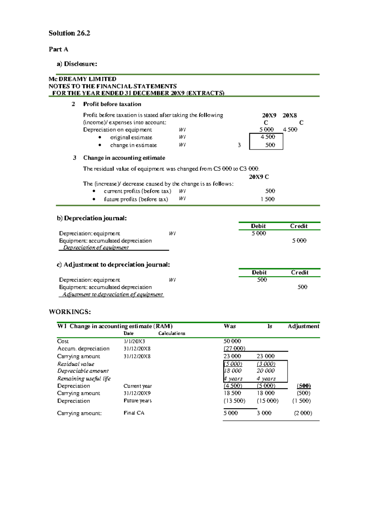 Final Exam Notes: Accounting Policies & Depreciation Adjustments (ACCT ...