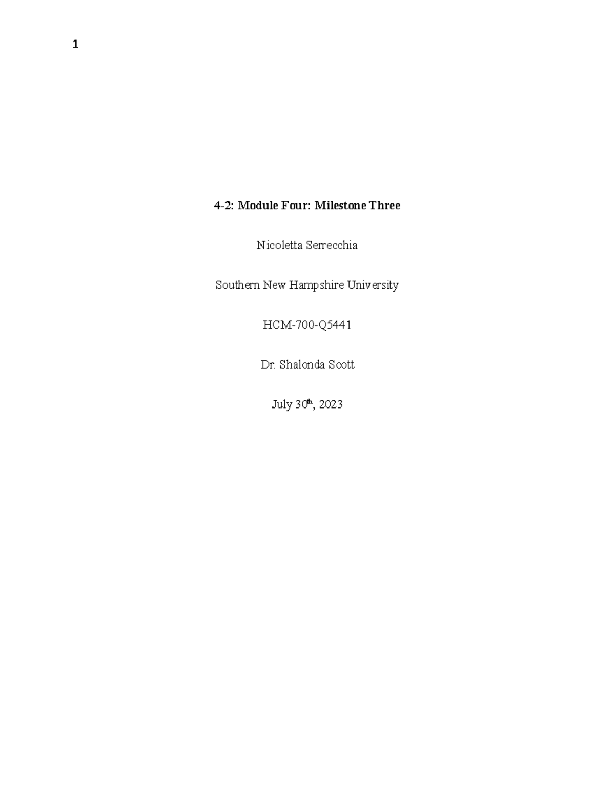 HCM 700 Milestone 3: Resource Allocation in Healthcare Management - Studocu