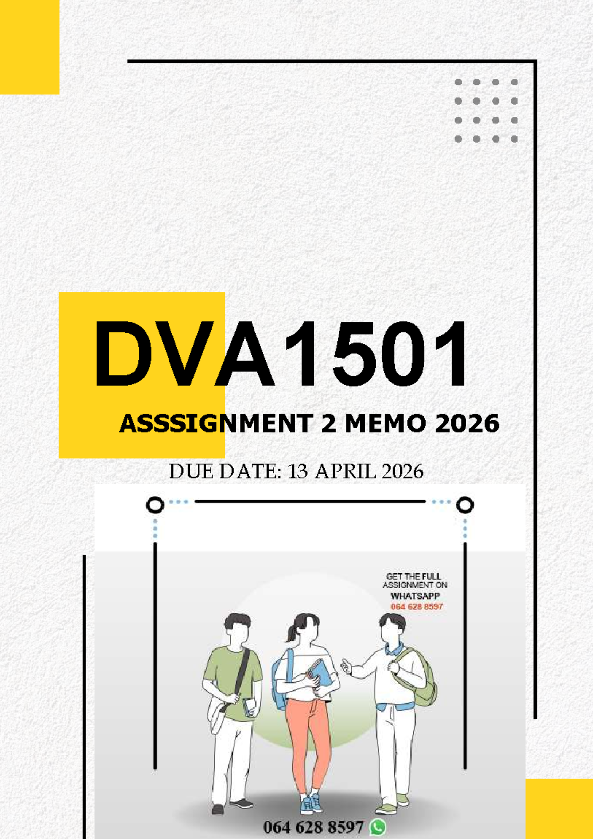 DVA1501 Assignment 2: Colonisation in Africa - Due 13 April 2026 - Studocu
