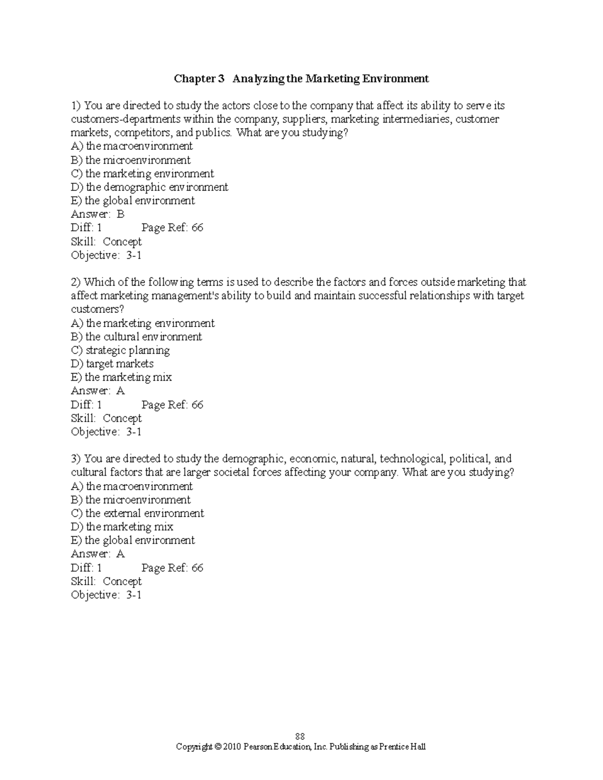 Chapter 3 - Chapter 3 Analyzing the Marketing Environment You are ...