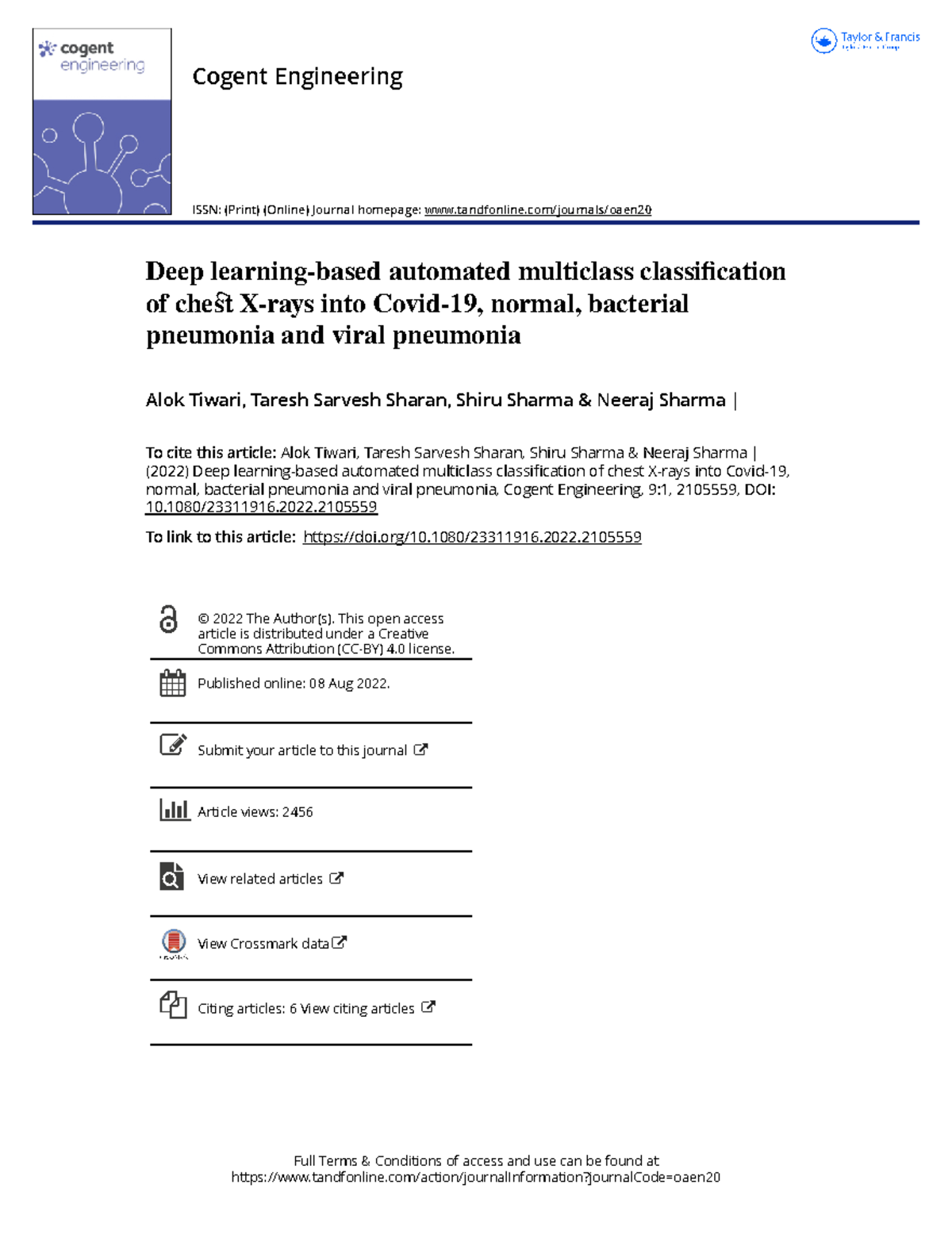 Paper 15 - Deep Learning for Multiclass Chest X-Ray Classification ...