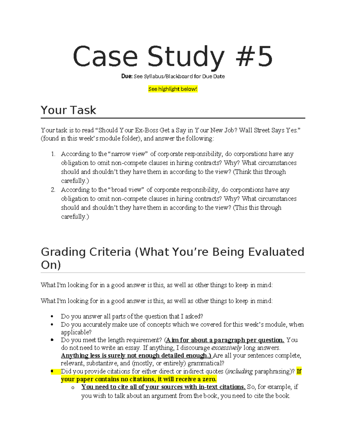Case Study #5(1) - Fit for revision and notes - Case Study Due: See ...