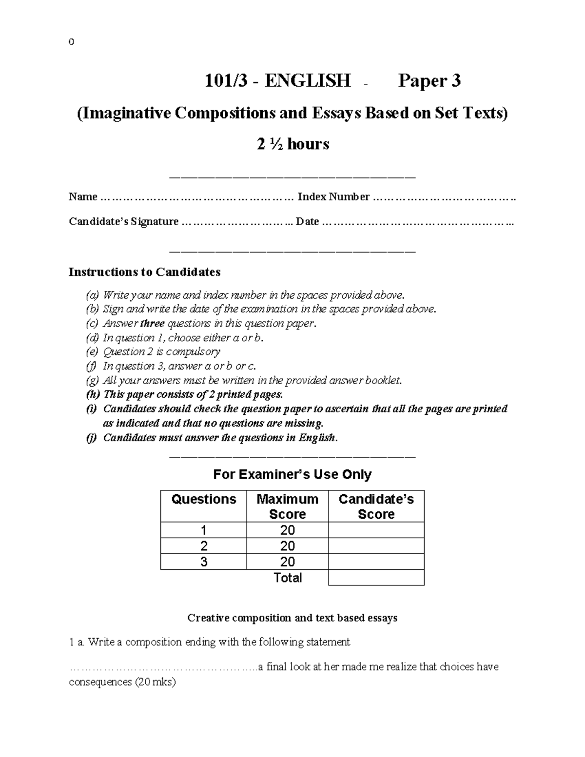 English P3 F3 2021 Term 3 Imaginative Compositions & Essays - Studocu
