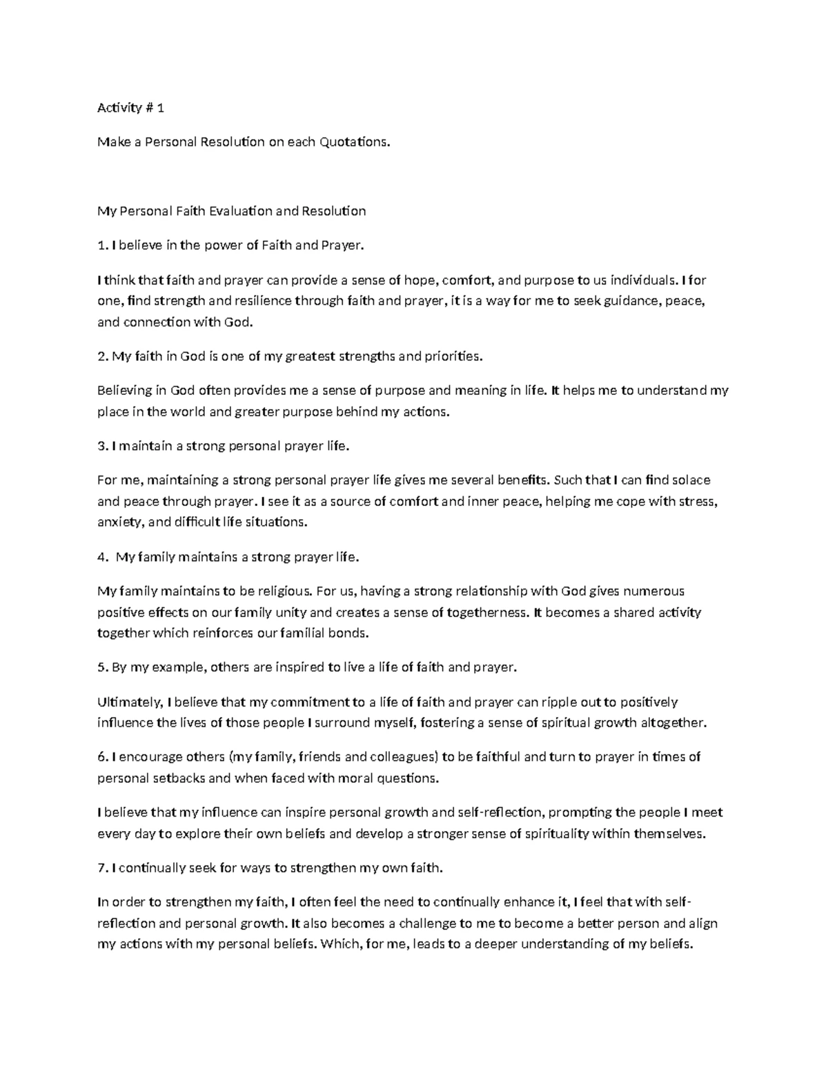 CWTS 3-4: Personal Reflection on Life Roles and Responsibilities - Studocu