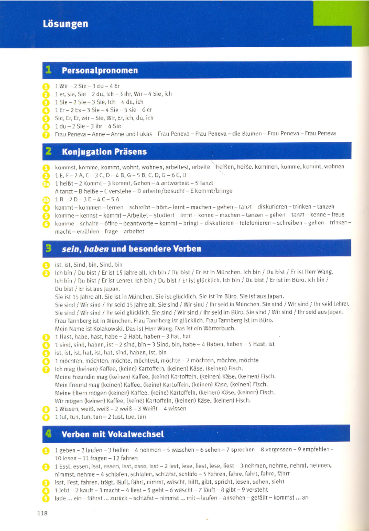 Lextra Grammatik A1-A2 Solutions for L246: Key Answers - Studocu