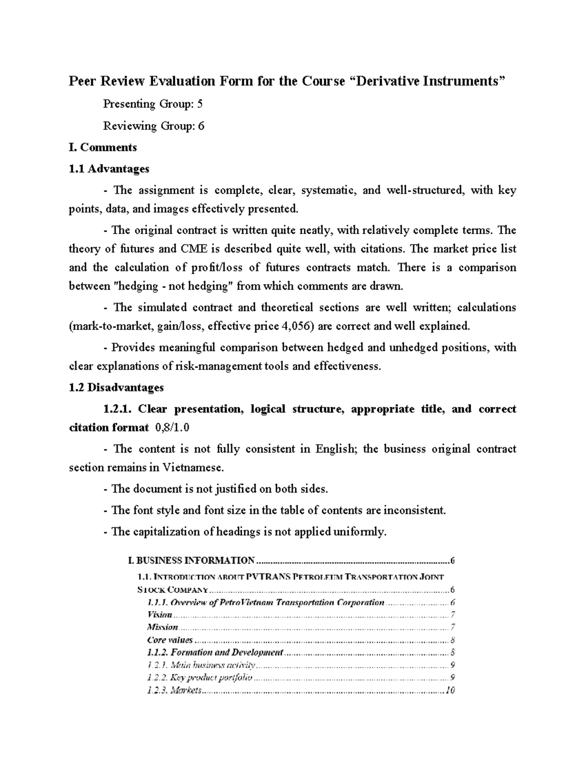 Peer Review Evaluation for Course CCPS: Group 5 vs Group 6 - Studocu