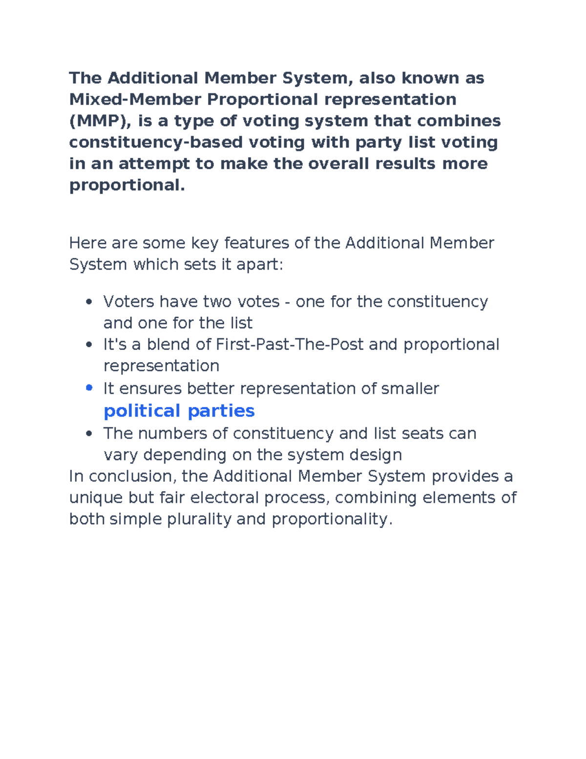 AMS Electoral System: Key Features and Effectiveness in Devolution ...