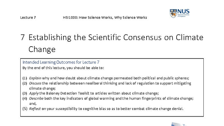 Lecture 7: Understanding Scientific Consensus on Climate Change (L07 ...