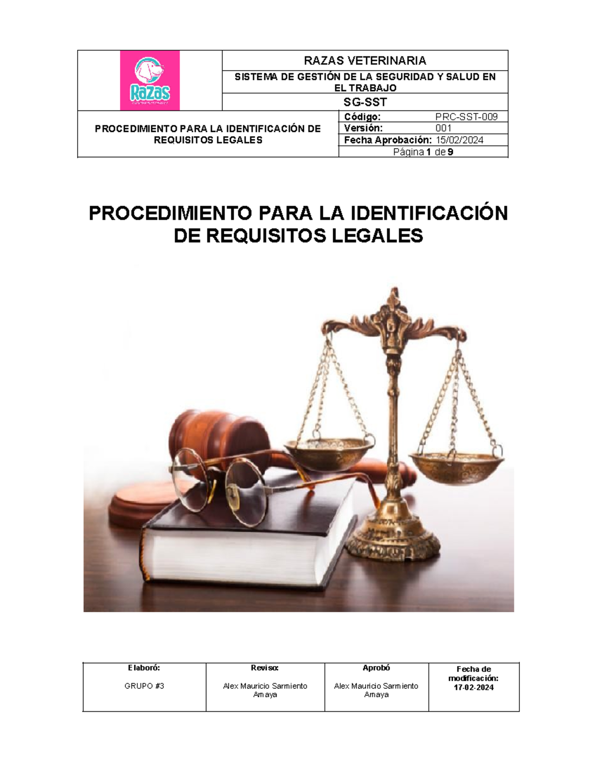 Procedimiento PRC-SST para Identificación de Requisitos Legales SG-SST ...