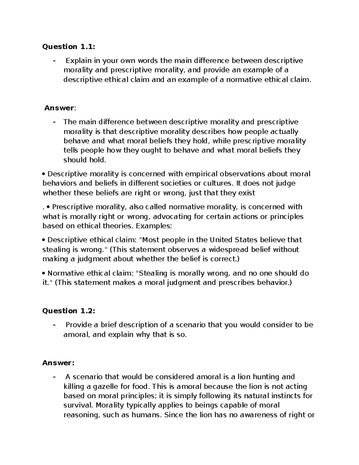 PHIL 101: Final Exam Study Guide on Morality and Ethics - Studocu