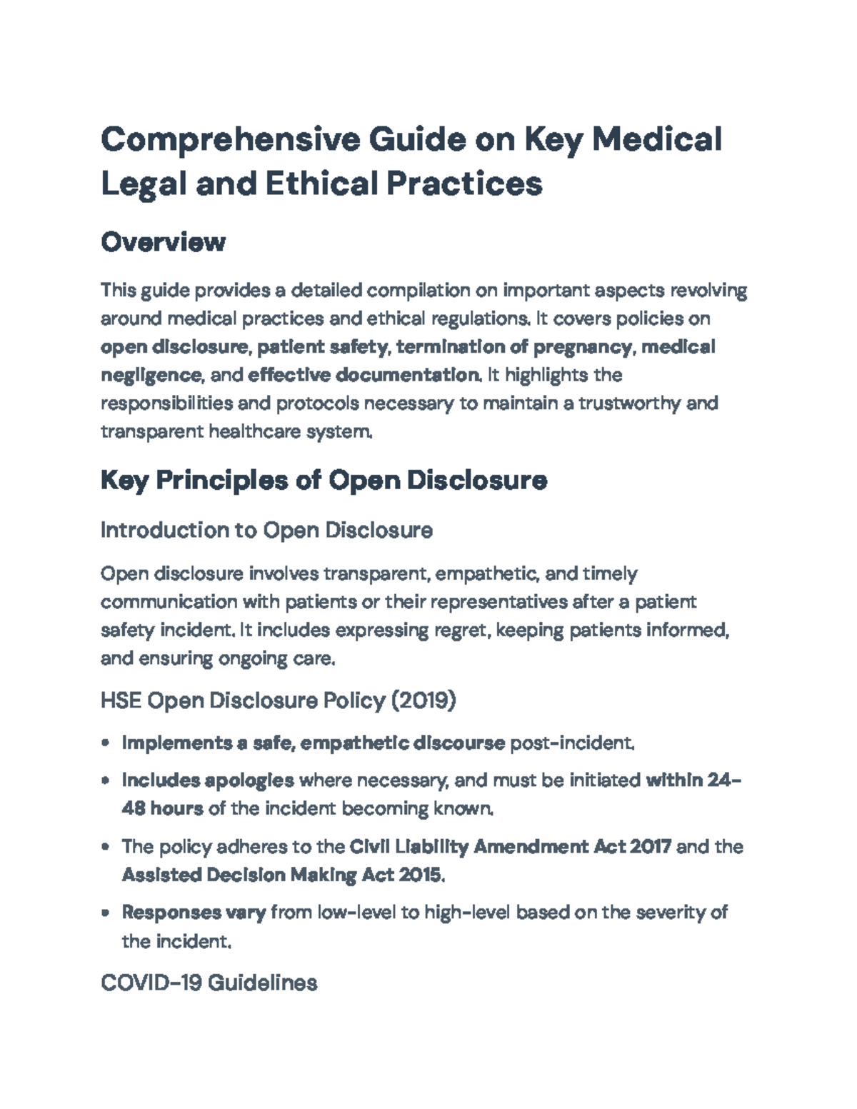 Comprehensive Guide to Medical Legal & Ethical Practices (MED101) - Studocu