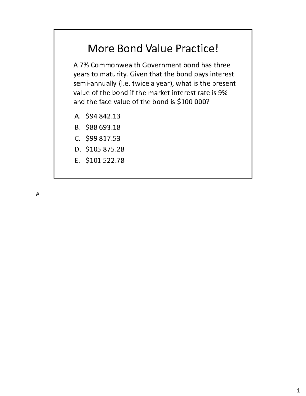 BSNS114 Challenge Questions: Bond & Equity Valuation Concepts - Studocu