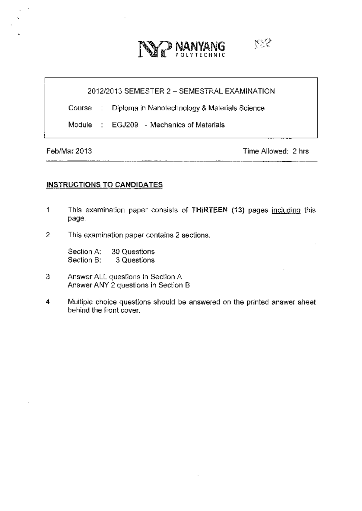EGJ209 12S2 - Mechanics of Materials Exam Review Notes - Studocu