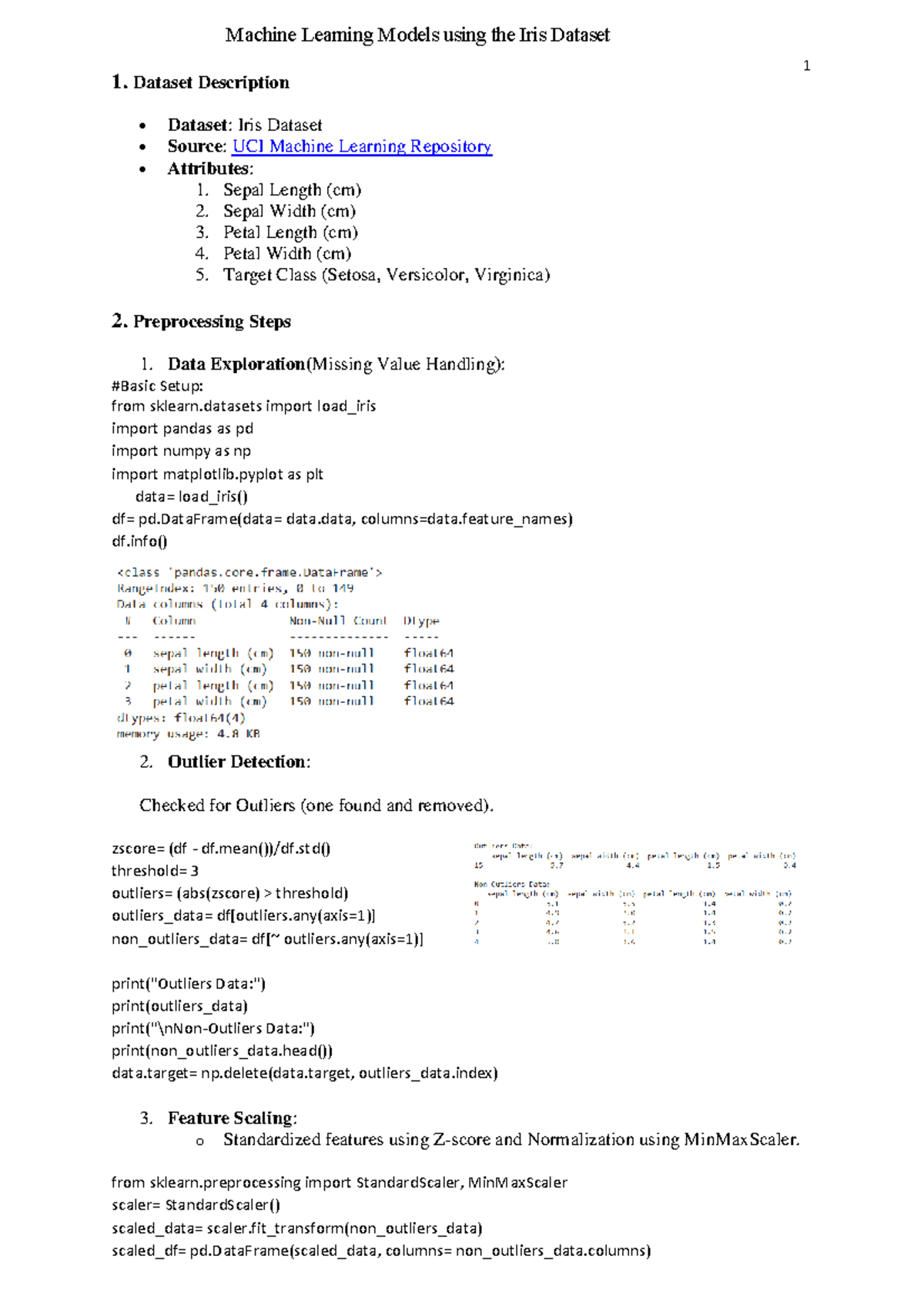 ML-Assignment-LBC - IMPORTANT - 1 Machine Learning Models using the ...