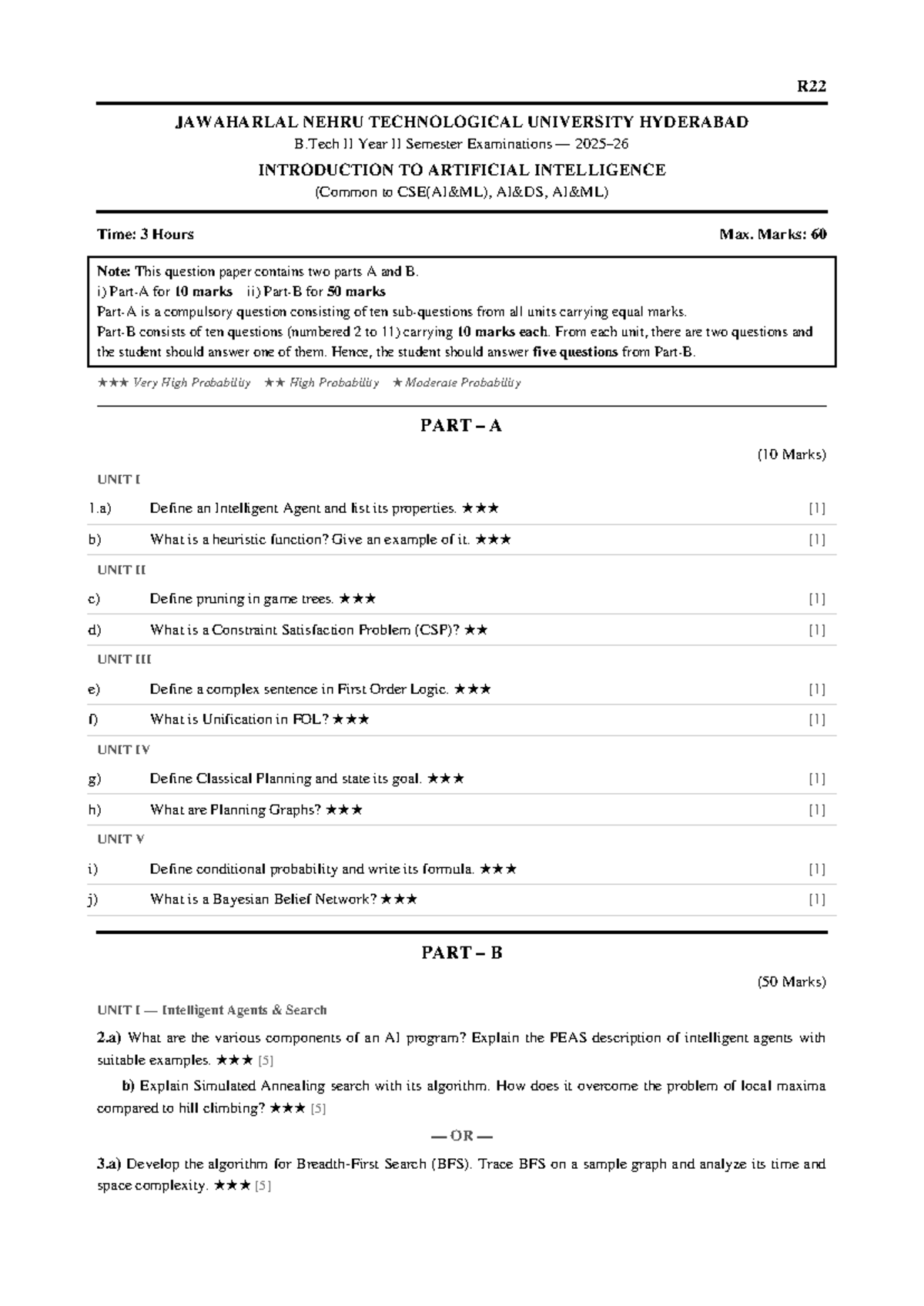 R22 AI Predicted Paper 2026 - B.Tech II Year II Sem Exam - Studocu