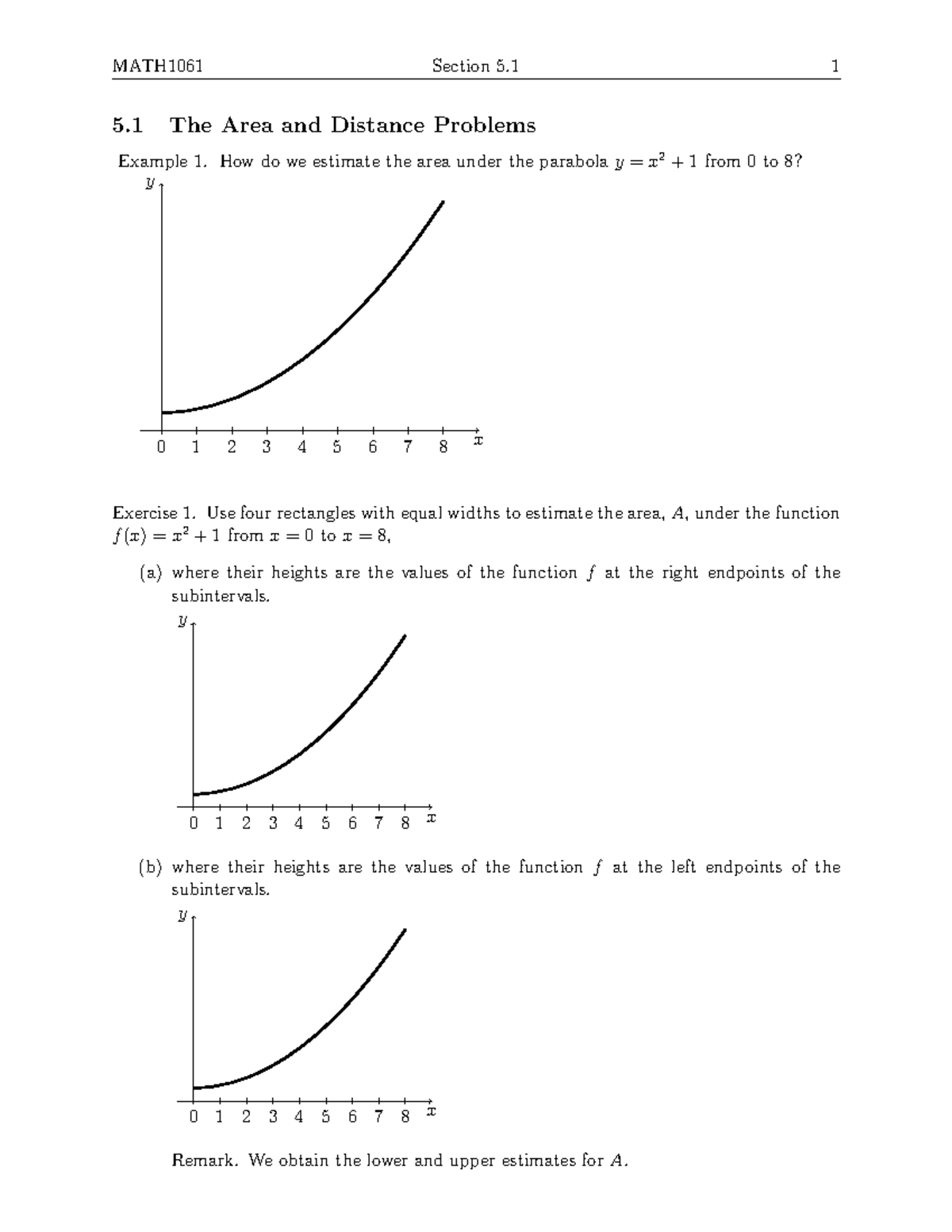 Area and Distance Problems in Calculus - Section 5.1 - Studocu