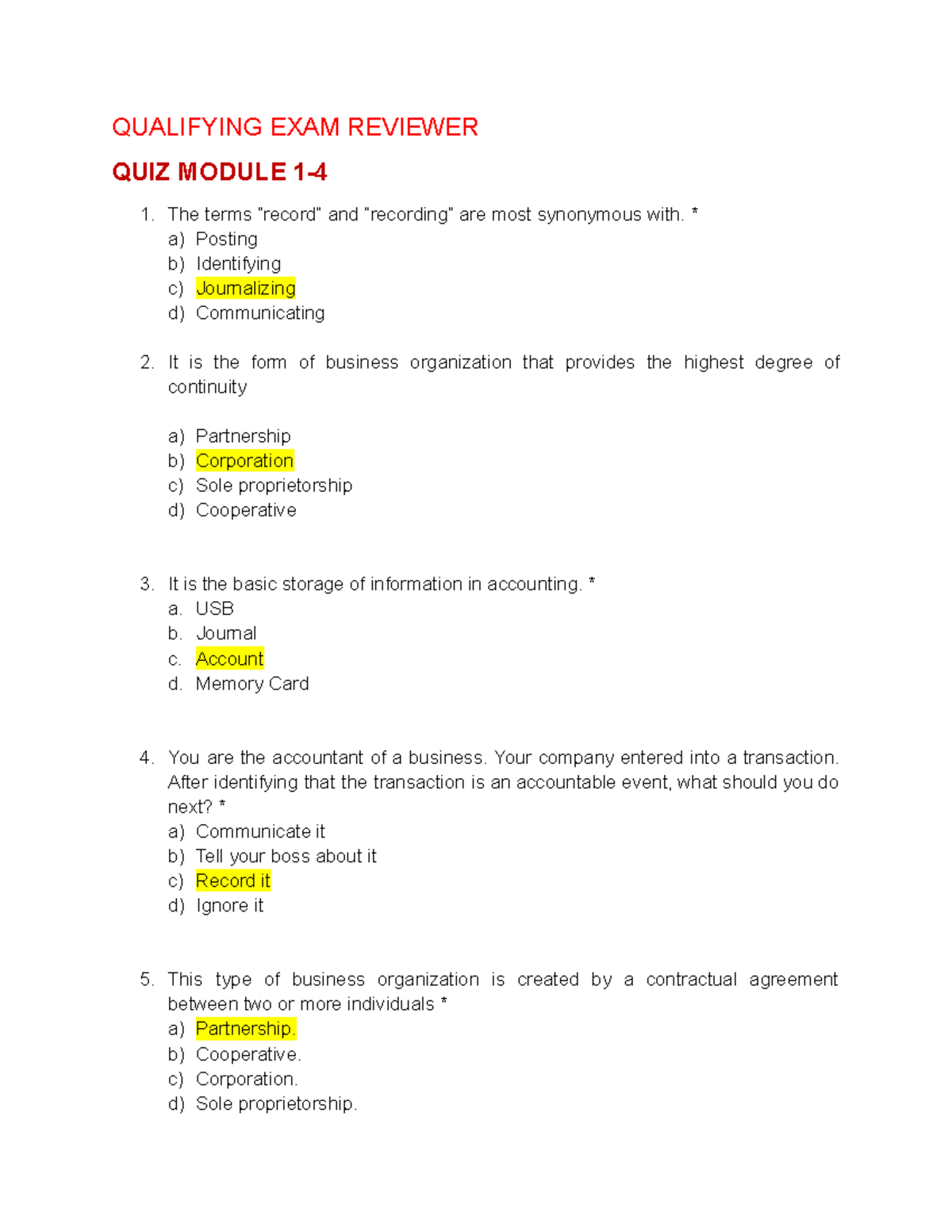 FAR-QUALIFYING EXAM REVIEWER QUIZ MODULE - Studocu