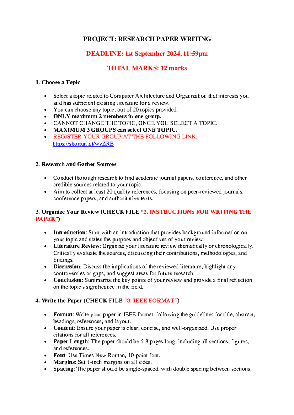 CS 101: Project Guidelines for Research Paper Writing - Studocu
