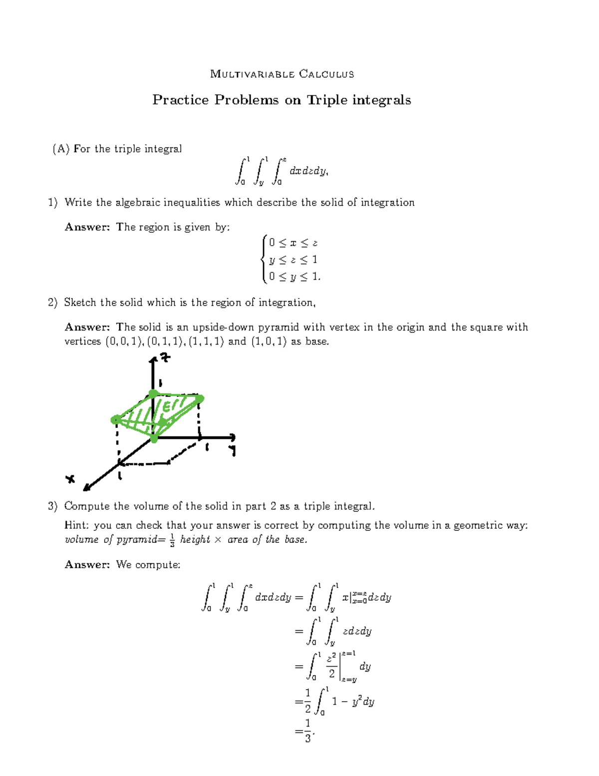 Conquering Triple Integrals: Step By Step Solutions - glr9ay2