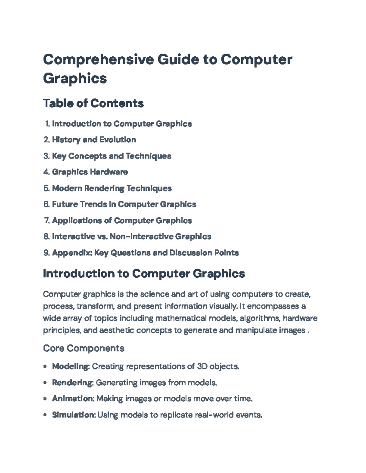 Comprehensive Guide to Computer Graphics: History, Techniques, and ...