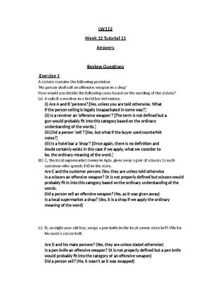 LW 112 Week 3 Tutorial 2 Answers Summary and Analysis - Studocu