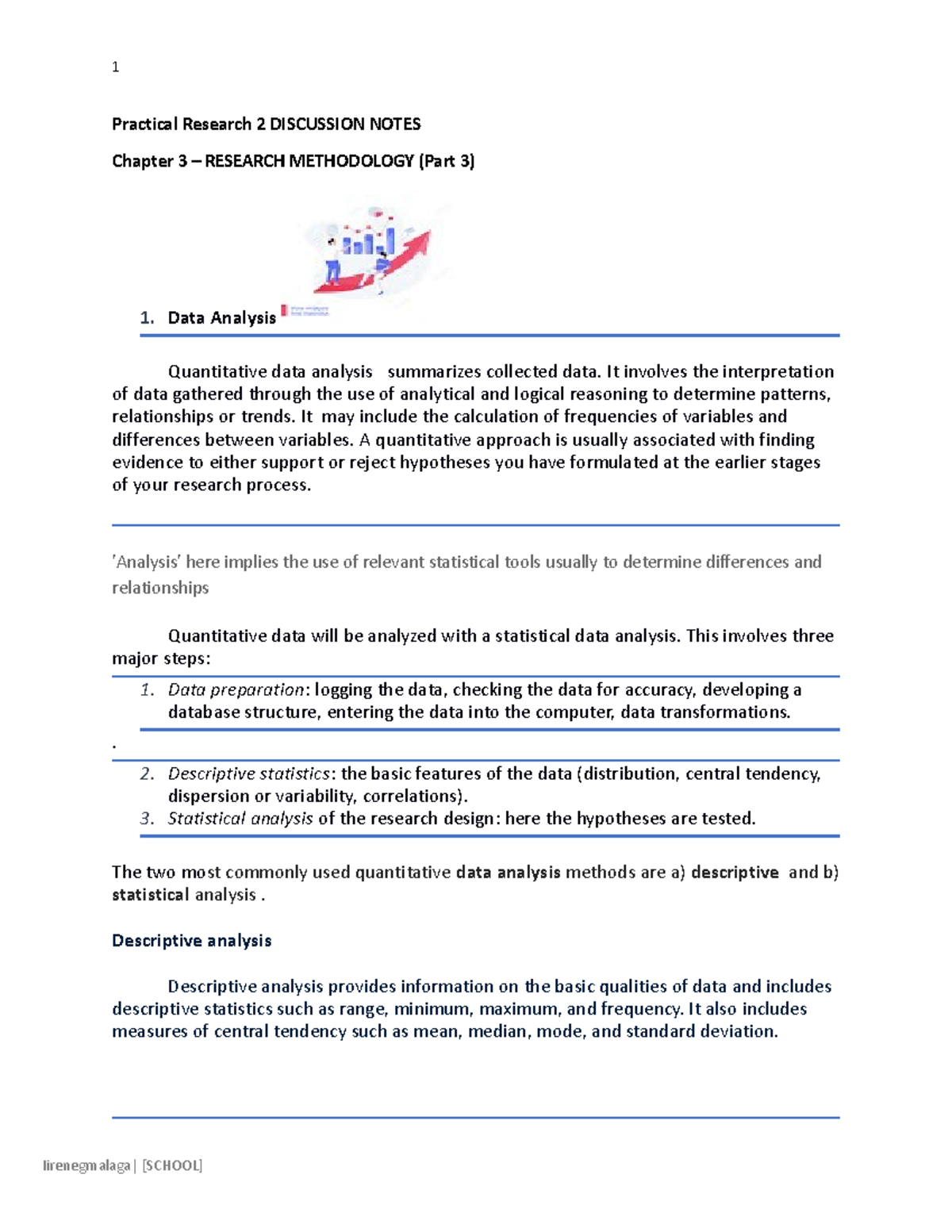 Chapter 3: Research Methodology - Data Analysis Techniques - Studocu