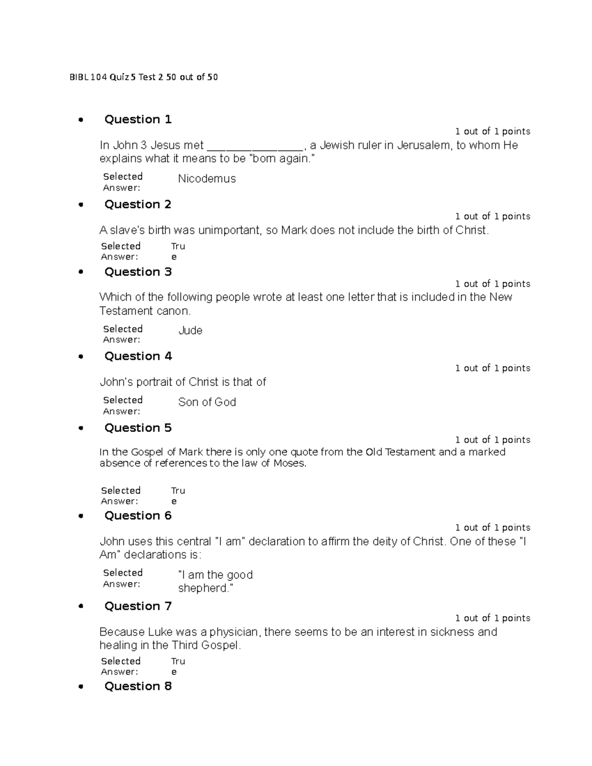 BIBL 104 Quiz 5 Test 2 - Complete Answers for Chapter 5 Review - Studocu