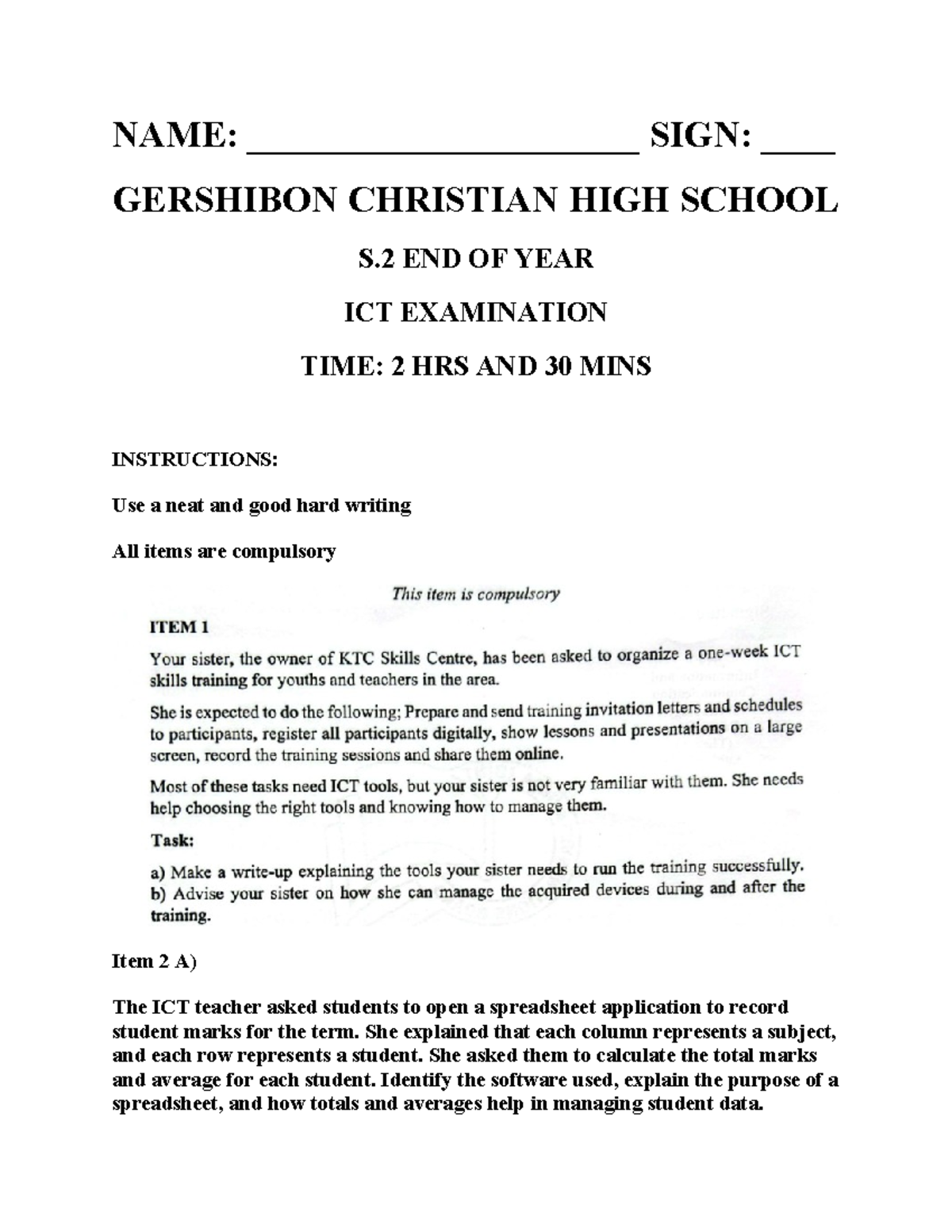 S2 ICT End of Year Exam Revision Notes - Studocu