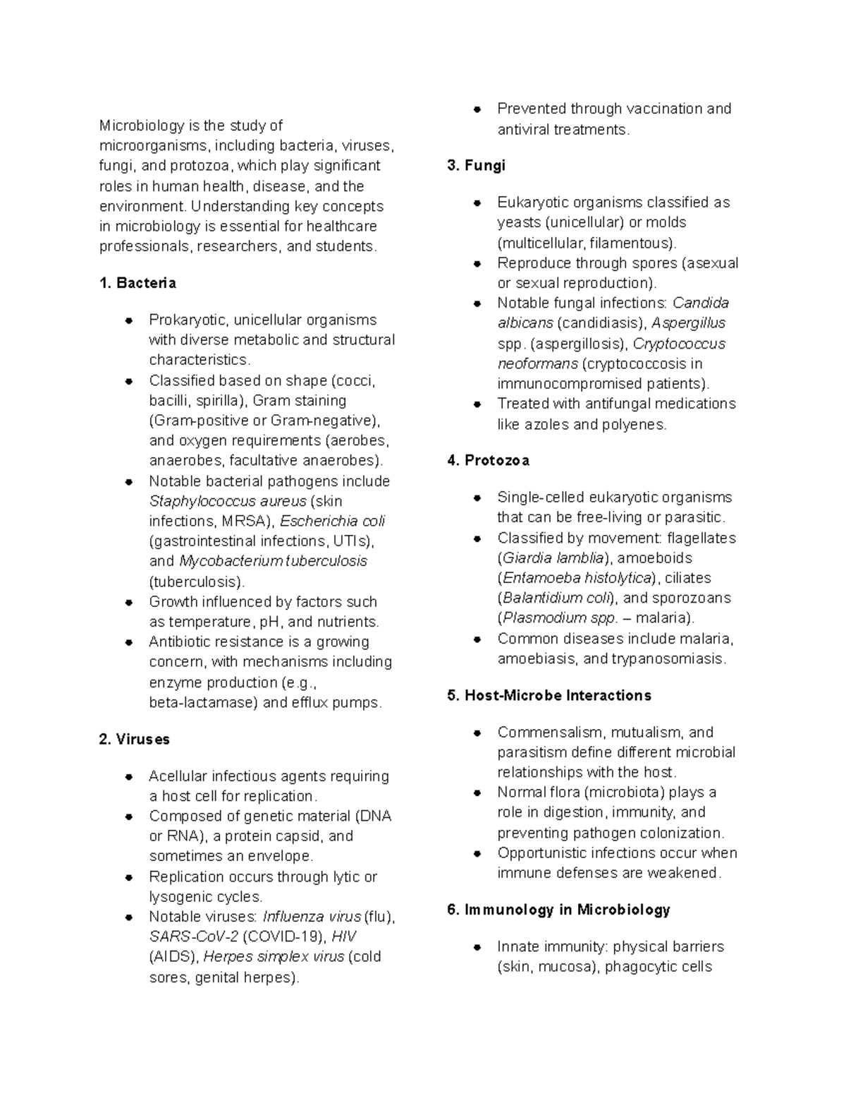 microbiology key - Microbiology is the study of microorganisms ...