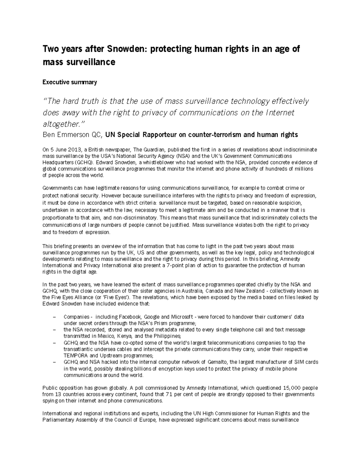 Artigo - Two years after Snowden - protecting human rights in an age of ...