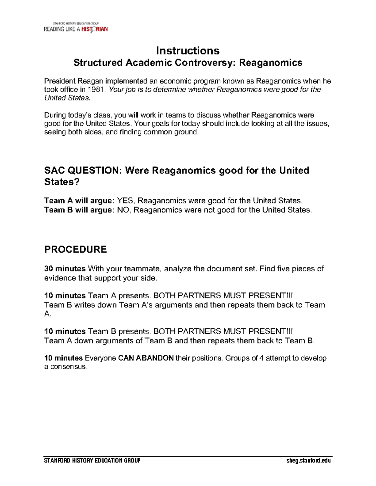 SAC: Evaluating Reaganomics - Were They Beneficial for the U.S.? - Studocu