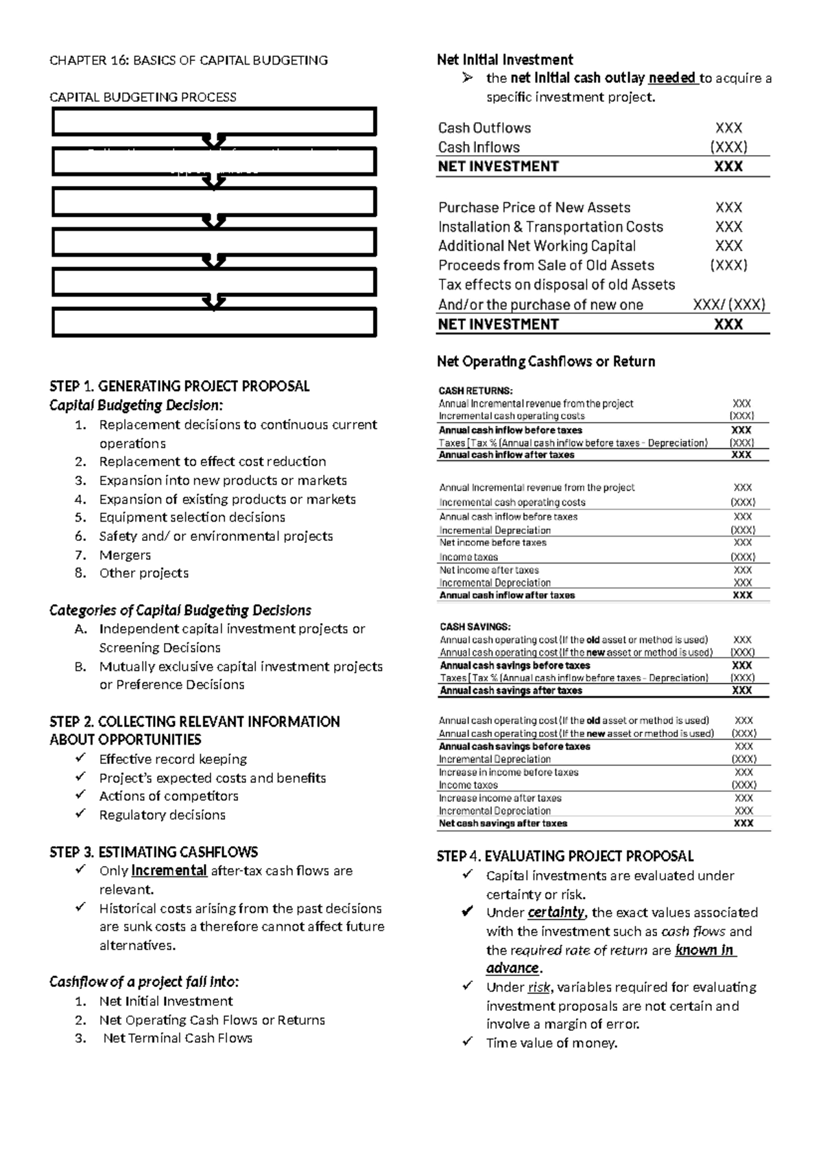 Financial Management 101: Capital Budgeting Process Overview - Studocu