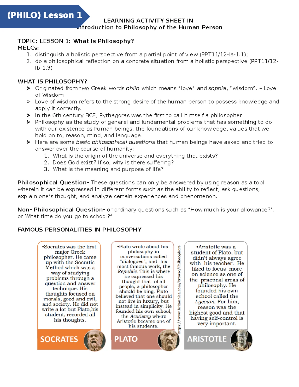 Philosophy Review: Key Concepts & Thinkers in PHIL 101 - Studocu