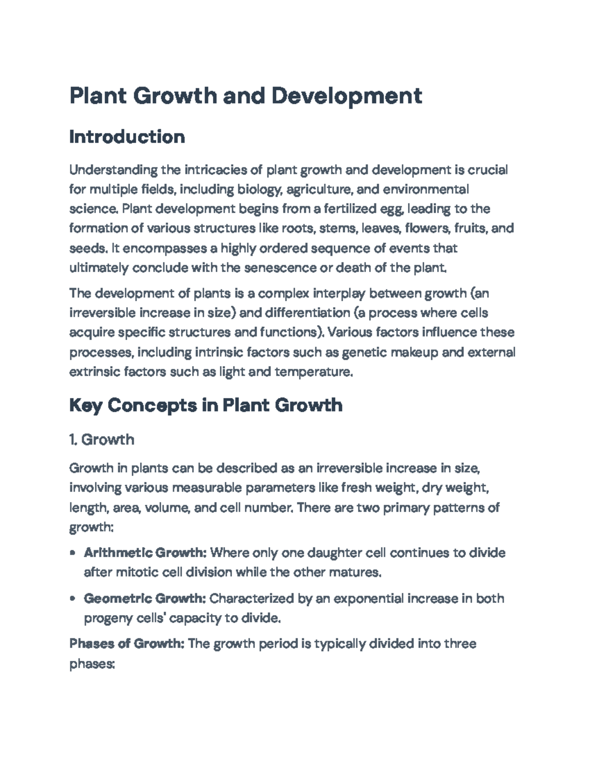 Plant Growth and Development: Key Concepts & Influencing Factors ...