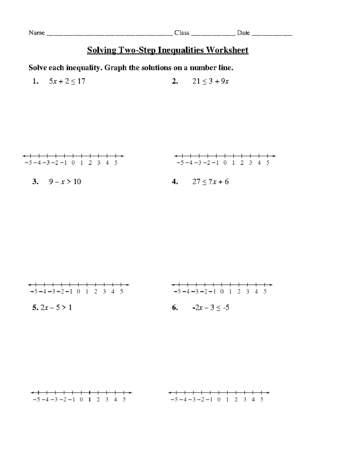 Integer and inequality practice - MATH 1300 - Name ...